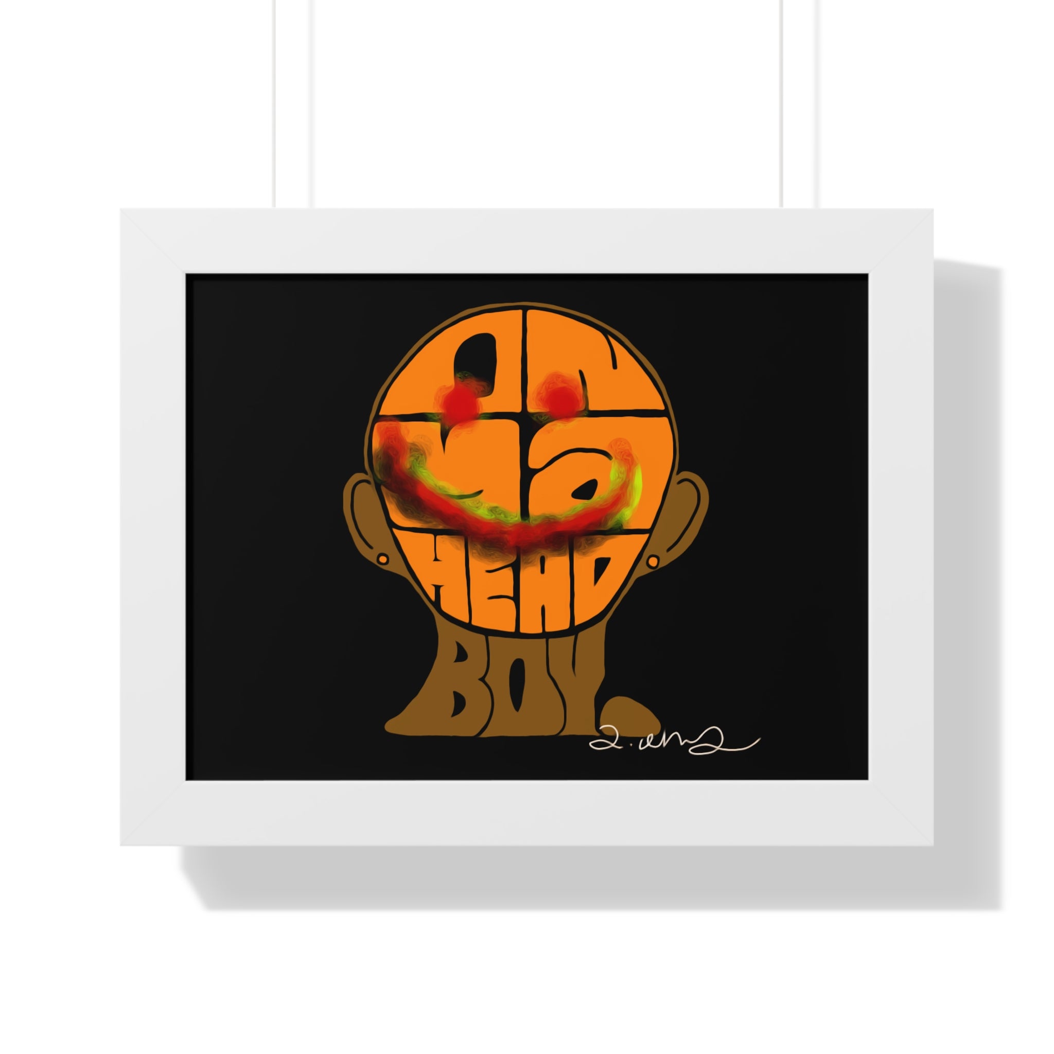 Framed Horizontal Poster - On Ya Head Boy