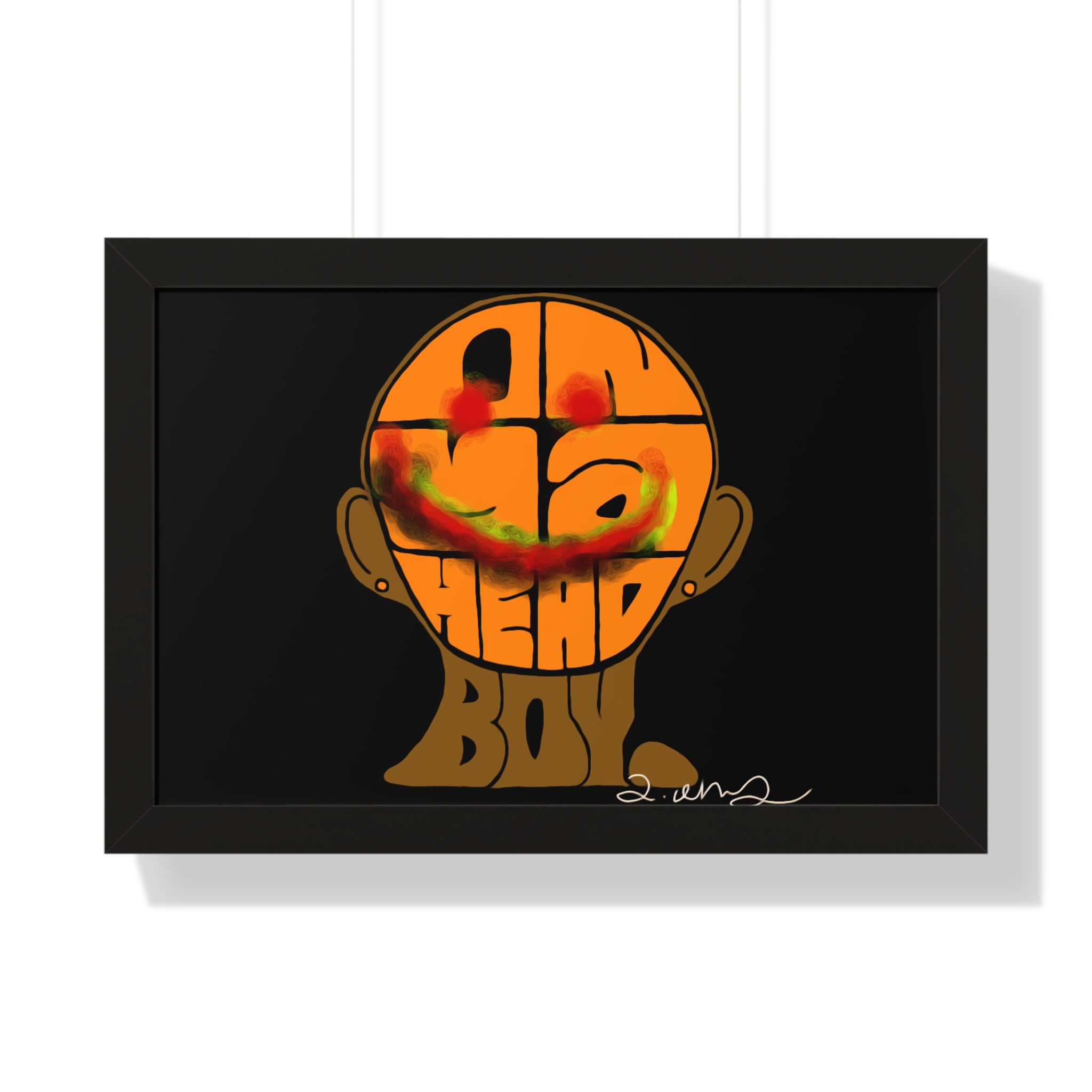 Framed Horizontal Poster - On Ya Head Boy
