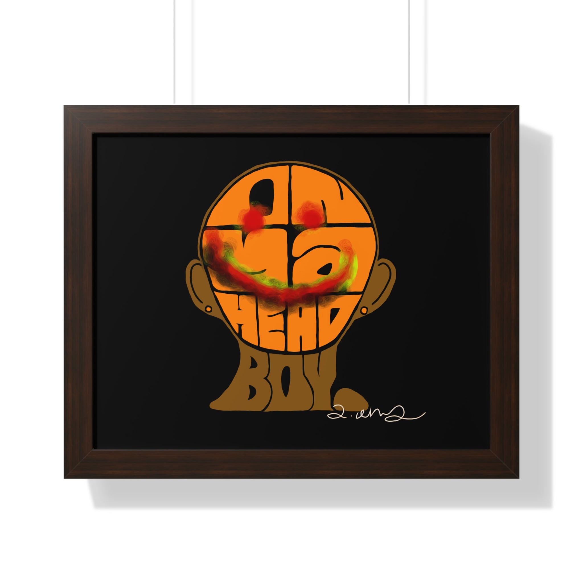 Framed Horizontal Poster - On Ya Head Boy
