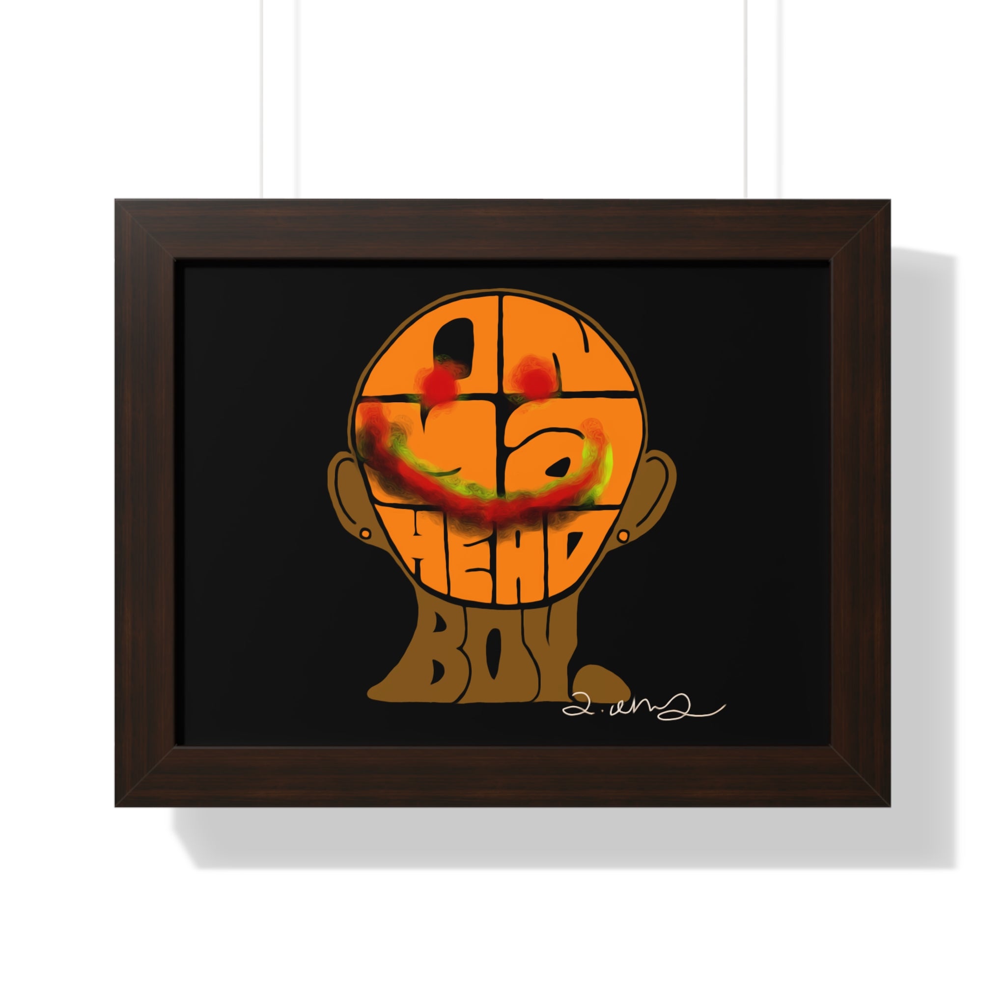Framed Horizontal Poster - On Ya Head Boy