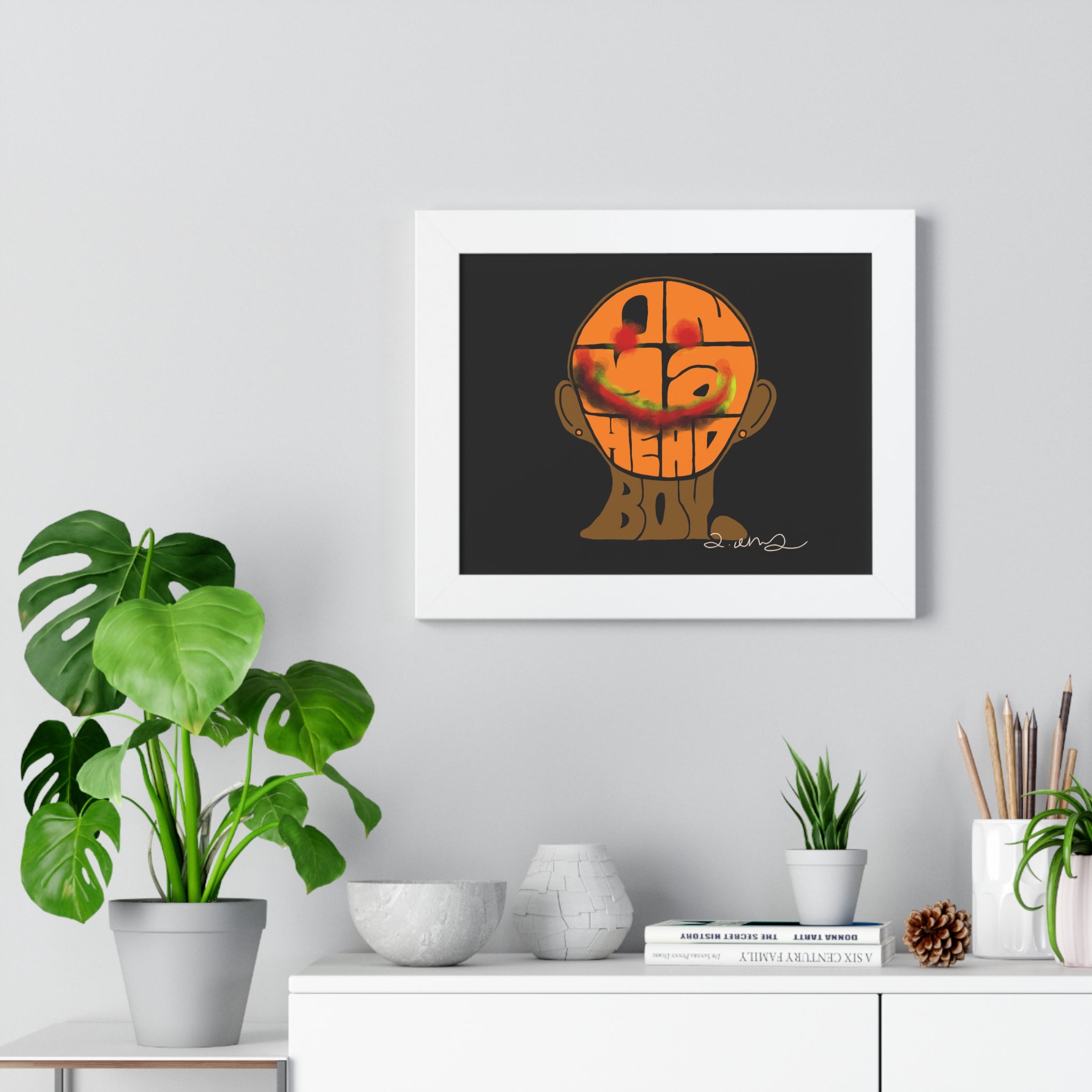 Framed Horizontal Poster - On Ya Head Boy