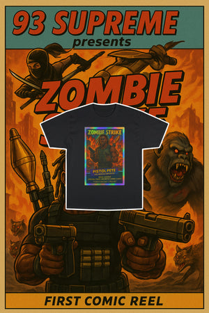 Zombie Strike Champion T-Shirt, Cool Graphic Tee, Horror Shirt, Gamer Apparel, Perfect for Halloween, Gift for Zombie Fans