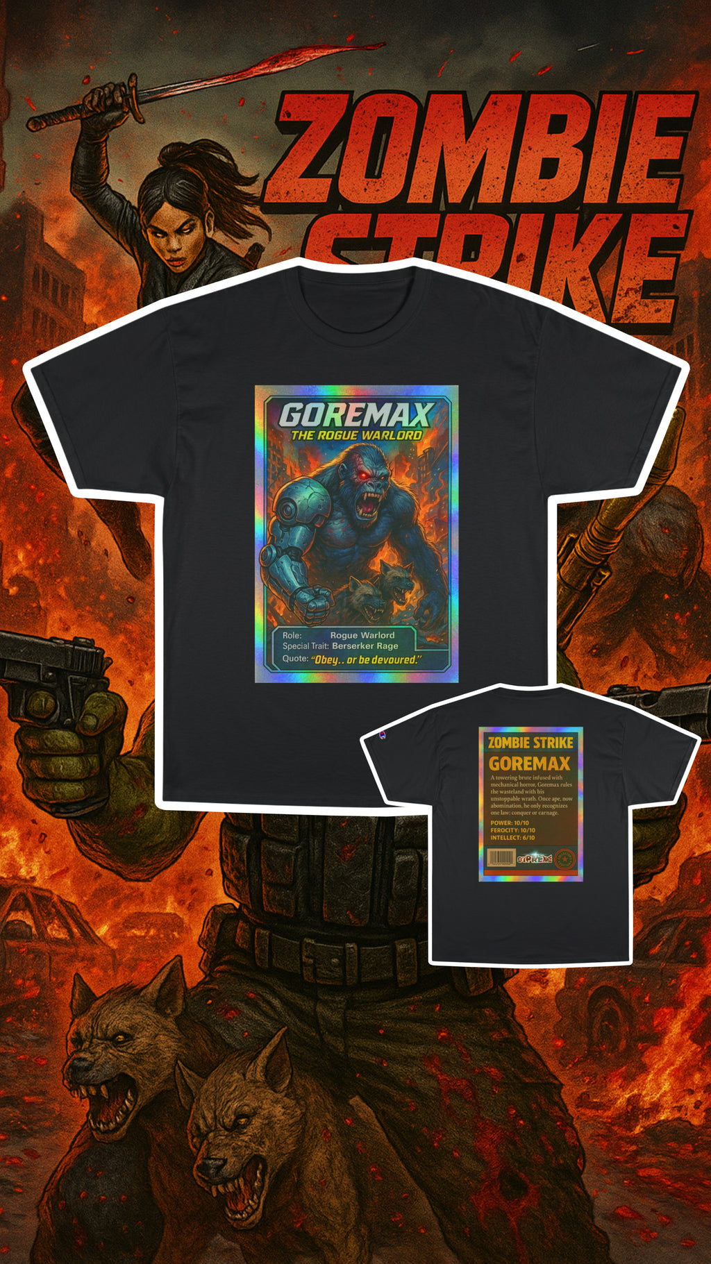 Goremax Trading Card T-Shirt, Gamer Tee, Retro Graphic Tee, Unique Gift for Gamers, Geeky Apparel, Holiday Gift Idea