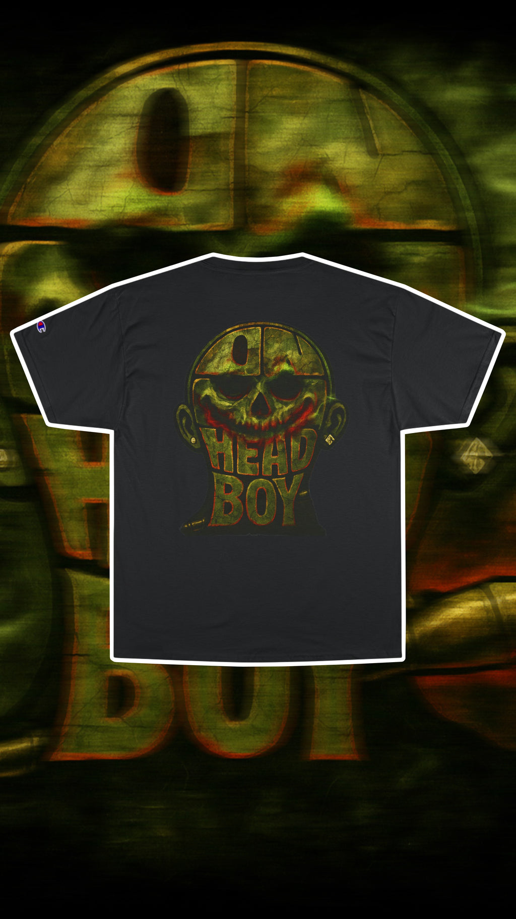 Evil Skull Onyaheadboy Champion T-Shirt, Vintage Graphic Tee, Casual Wear, Gift for Gamers, Statement Shirt, Halloween Costume