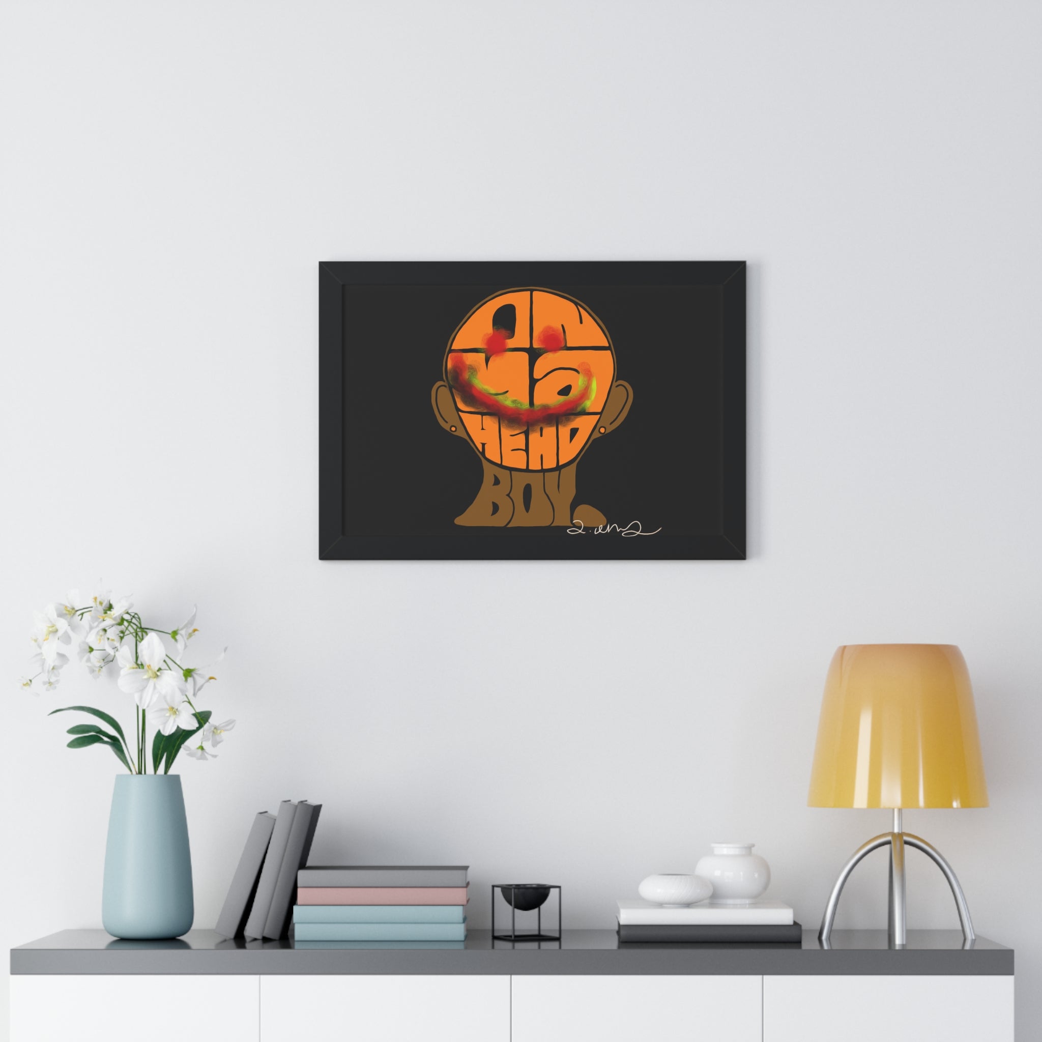 Framed Horizontal Poster - On Ya Head Boy