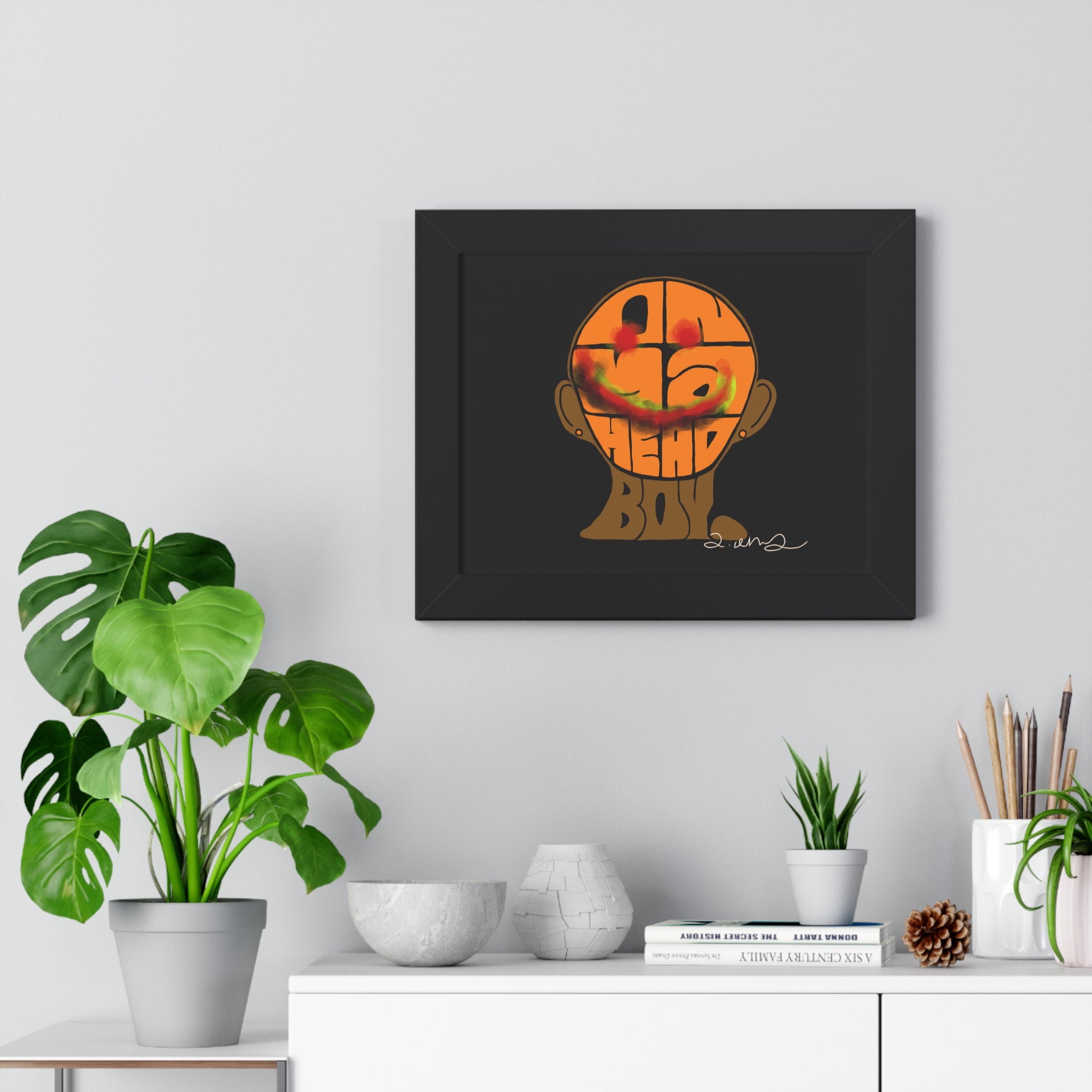 Framed Horizontal Poster - On Ya Head Boy