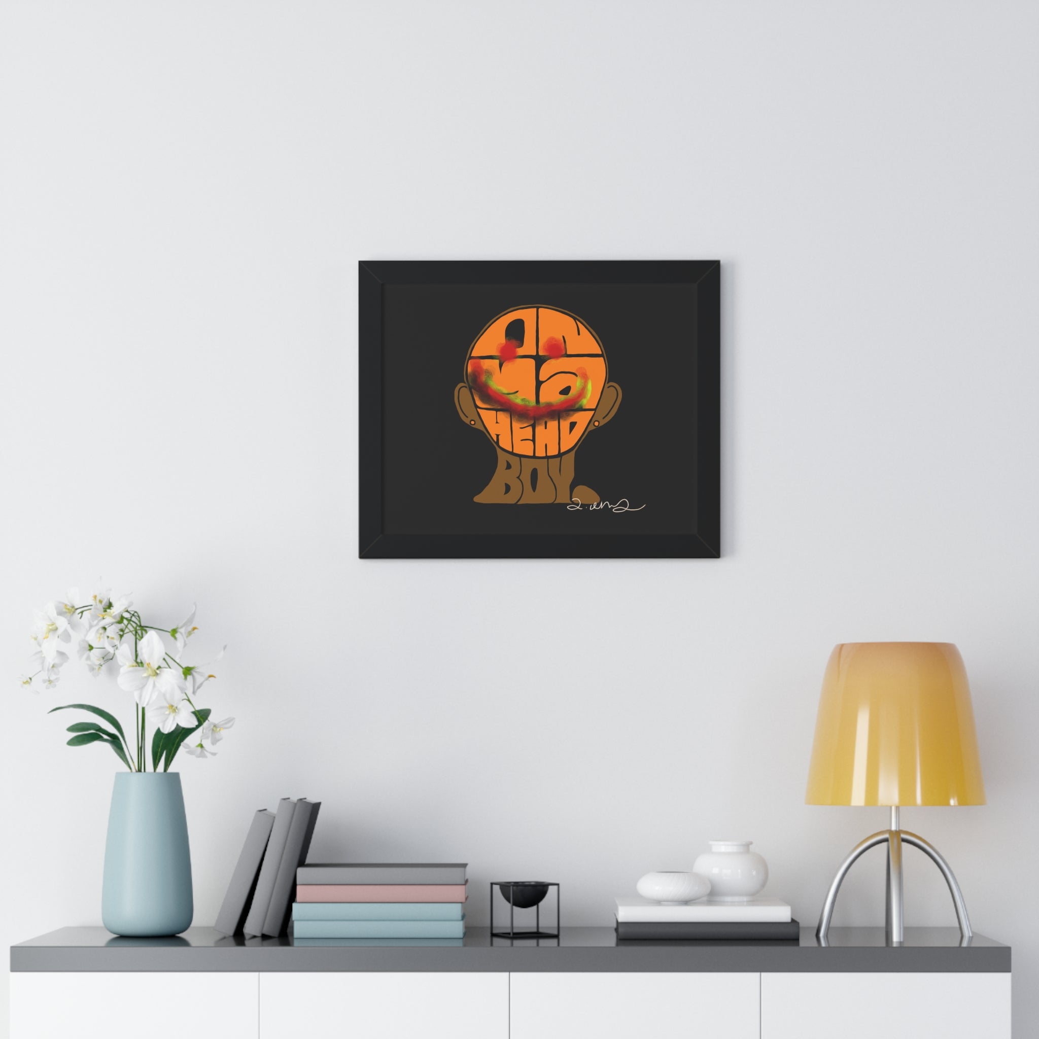 Framed Horizontal Poster - On Ya Head Boy