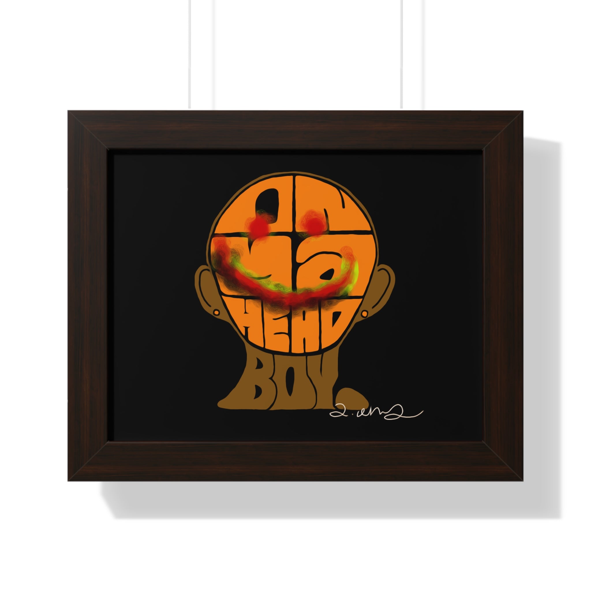 Framed Horizontal Poster - On Ya Head Boy
