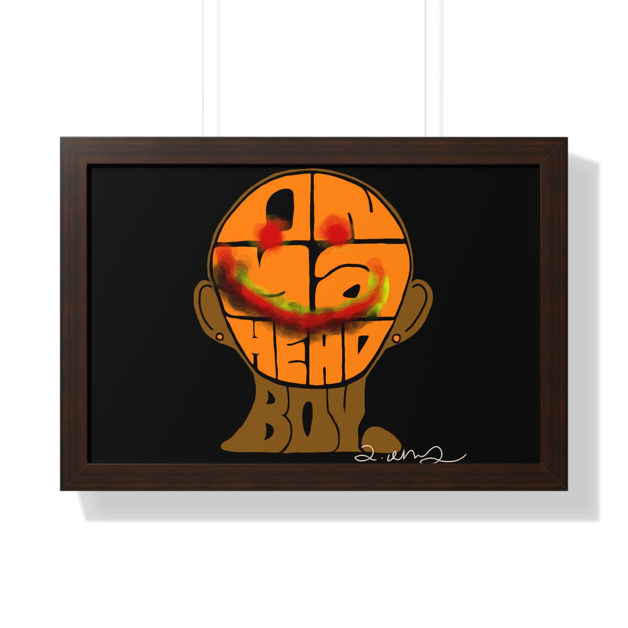 Framed Horizontal Poster - On Ya Head Boy