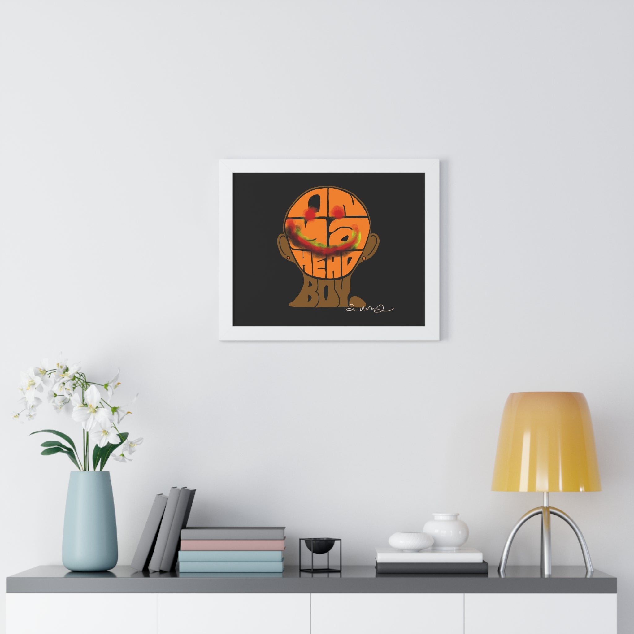 Framed Horizontal Poster - On Ya Head Boy