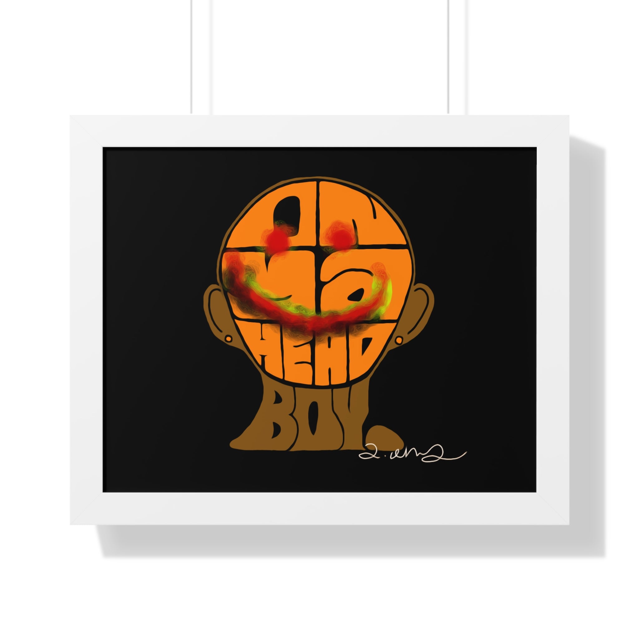 Framed Horizontal Poster - On Ya Head Boy